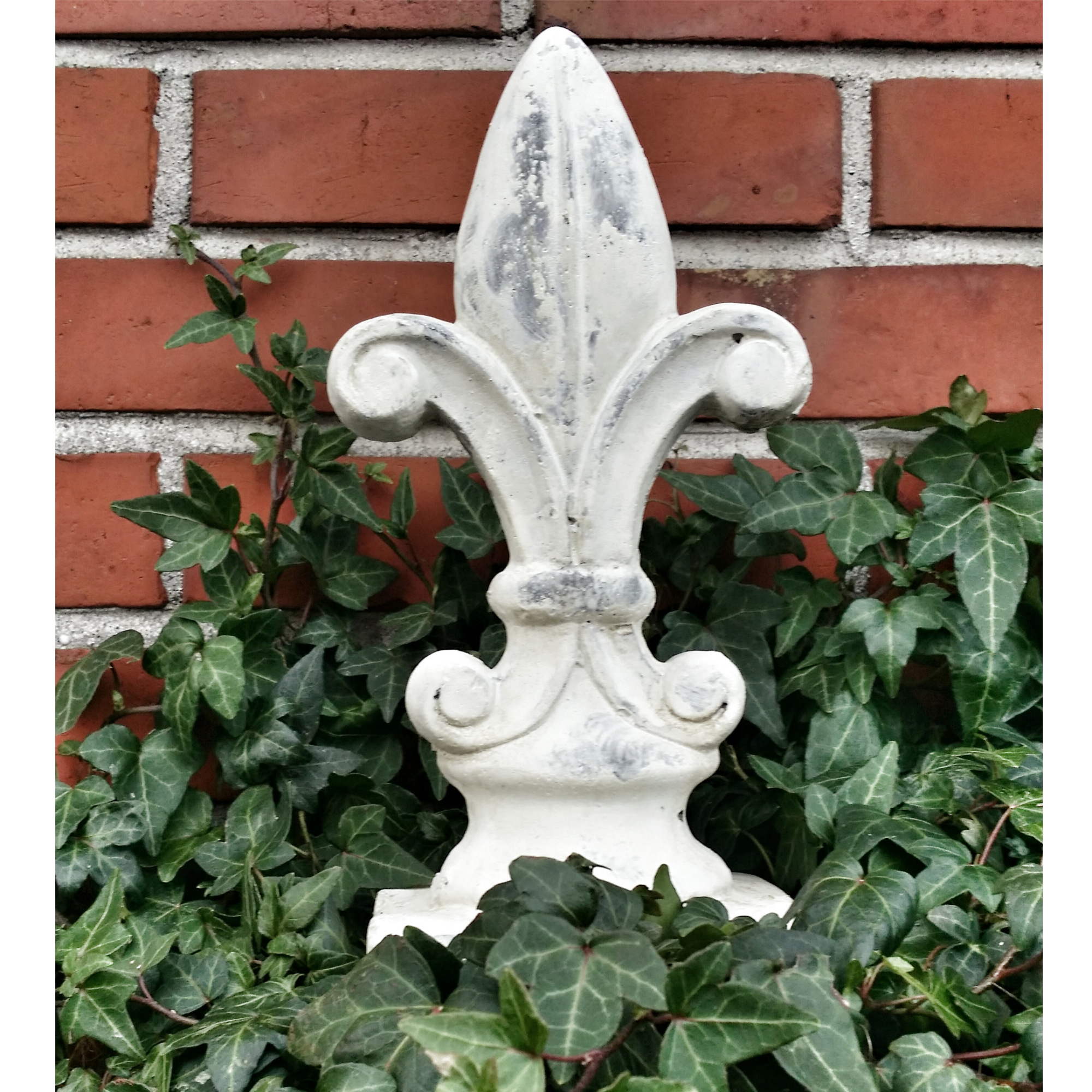 " FLEUR DE LYS " FRANZÖSISCHE LILIE SHABBY CHIC ZEMENT WEISS DEKORATION