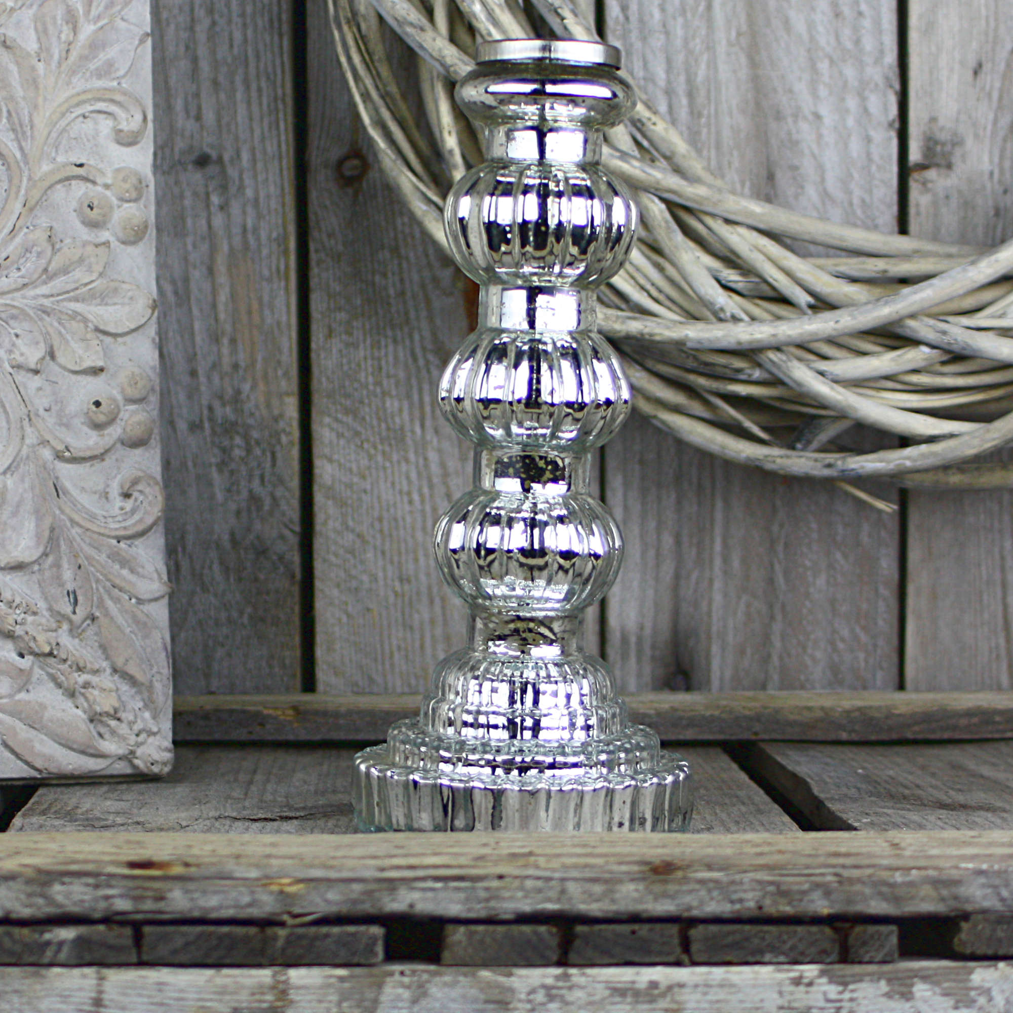 Kerzenständer Bauernsilber 2 Größen Kerzenleuchter Silber Kerzenhalter