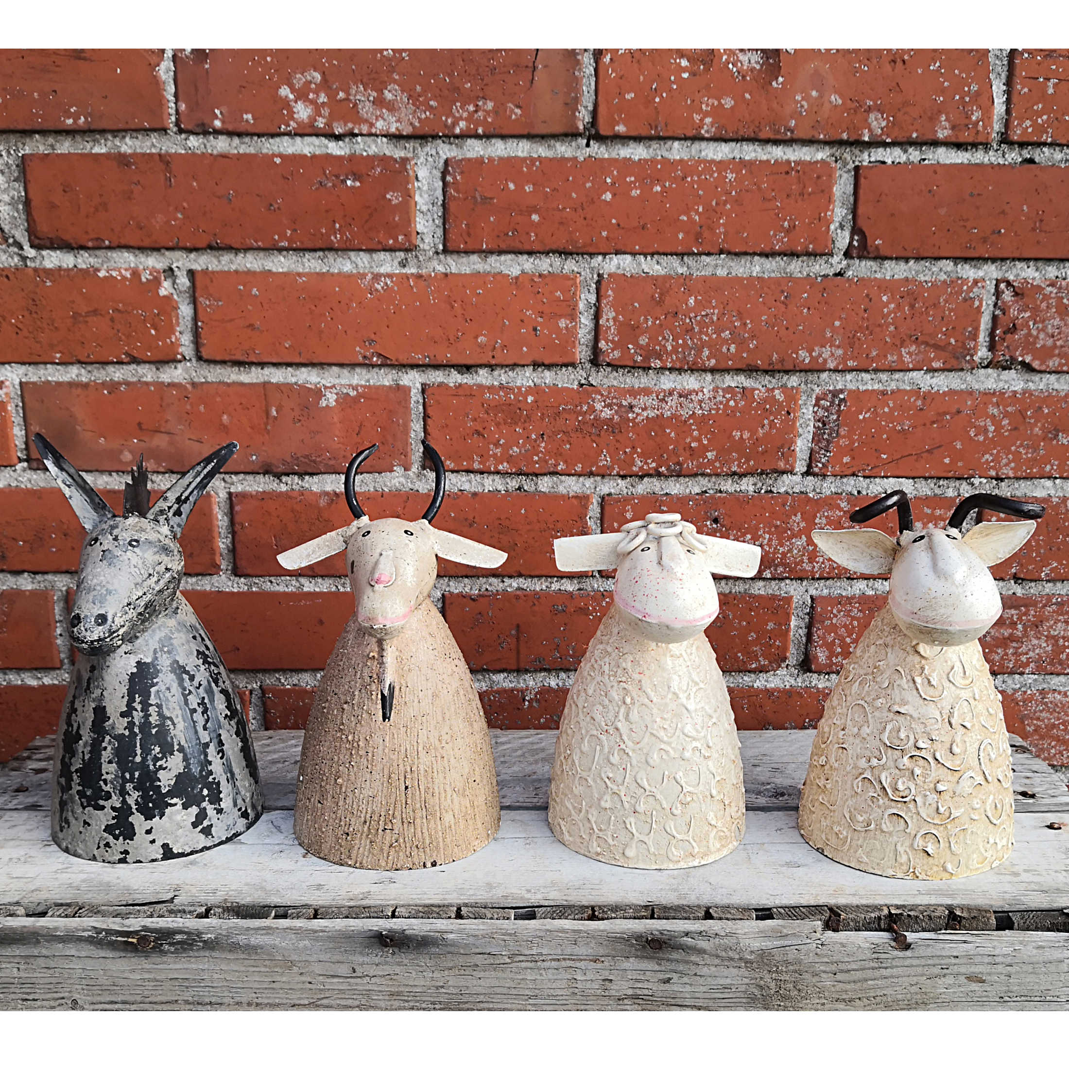 Zaunhocker Bauernhof Maus 24cm - Metalldeko Für Gartenzaun Pfosten