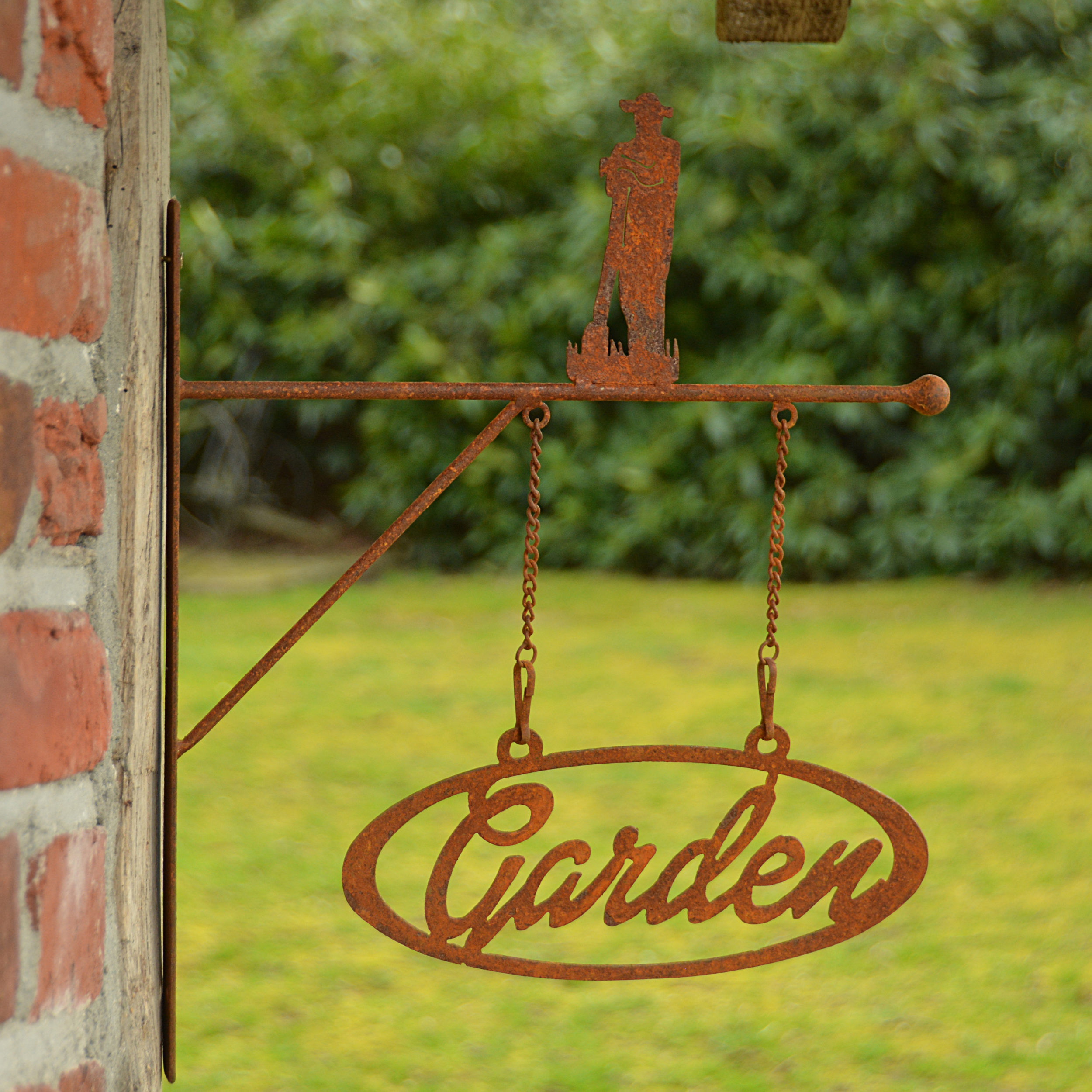 " GARTENSCHILD GARDEN " 3 MOTIVE EDELROST SCHILD AUSLEGER